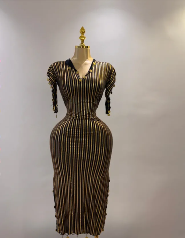 Robe Nancy noir & doré