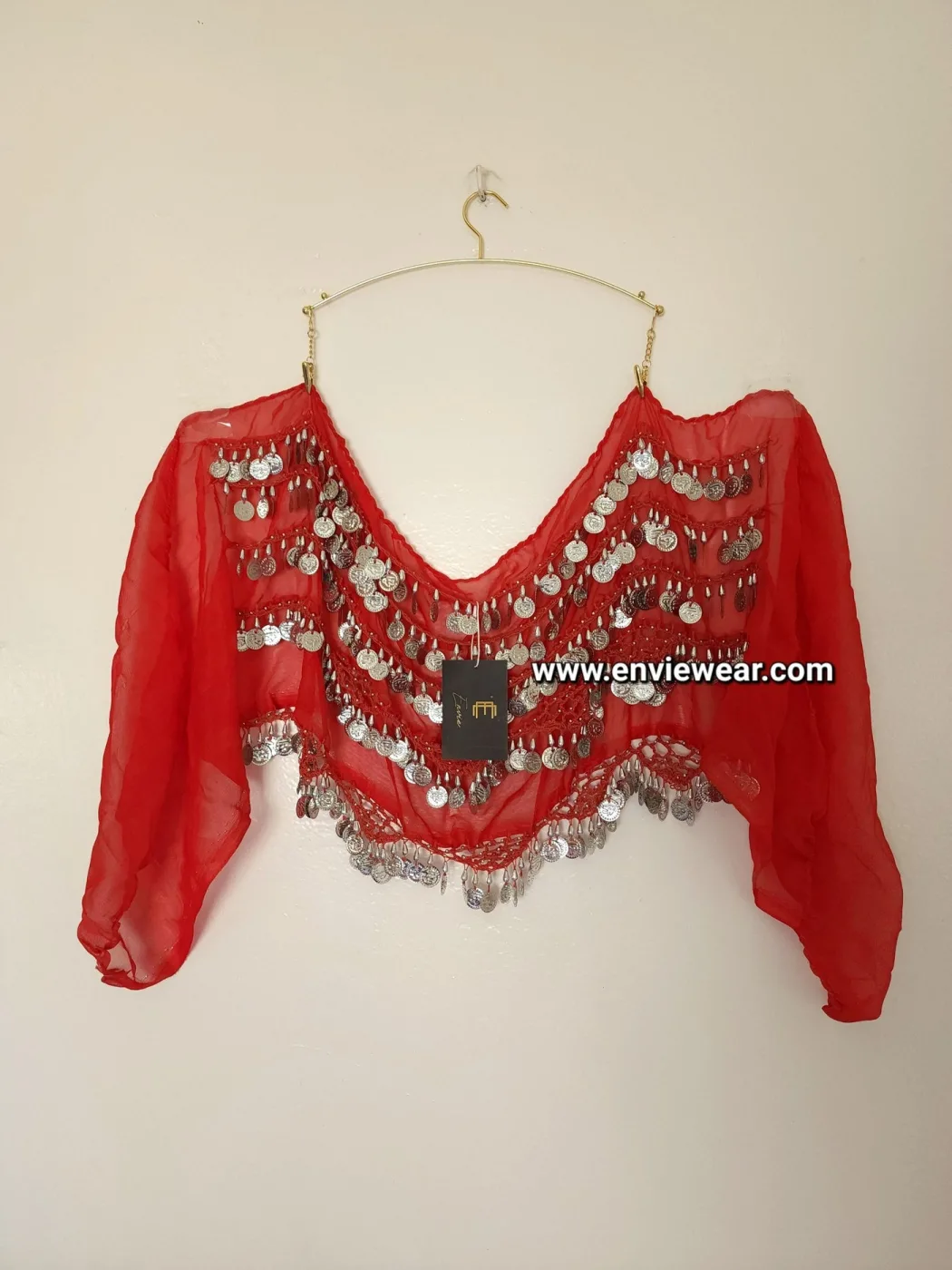 Ceinture orientale rouge & argenté